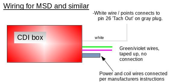 MSD is a well known brand and we will cover their wiring scheme here. Other manufacturers use similar wiring colors, but check the supplied diagrams.