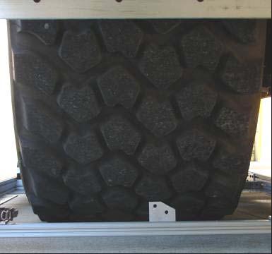the RWS system. Tread depth was measured according to recommendations from the Michelin Company: Tread depth measurement can be taken in several spots across the tread and around the circumference.