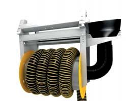 vertical exhaust stacks - System can also accommodate a hose reel or trolley with hose drop Spring Return hose systems are