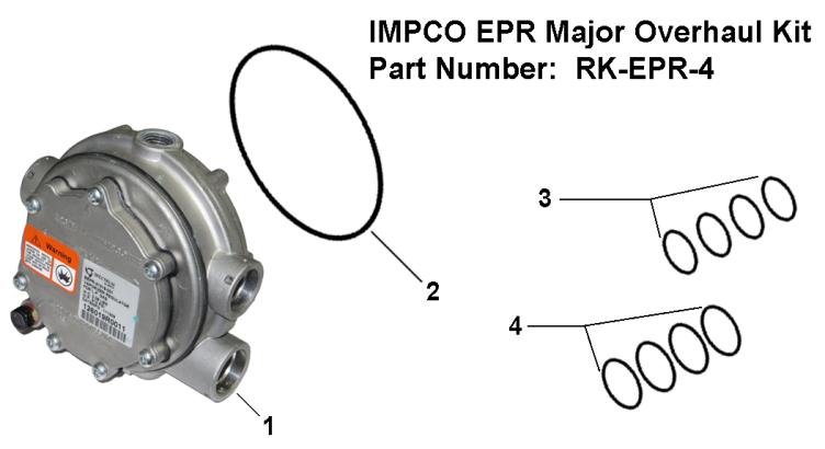 2) RK-EPR-4 (Repair Kit-Major) contains a new EPR regulator completely assembled and ready to install onto the EPR actuator and includes the Clamp Plate Seal.