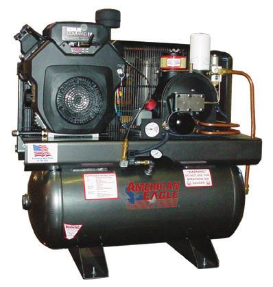Gas and Diesel Engine Driven American Eagle offers a wide range of reciprocating (piston type) two-stage and rotary screw compressors powered by gas or diesel