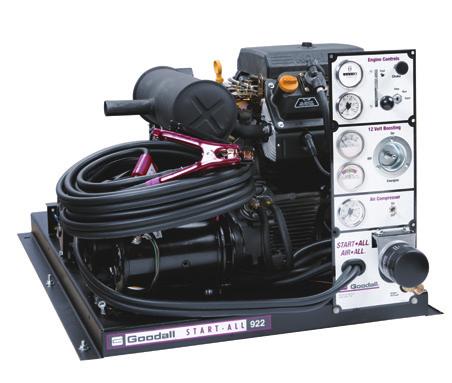 Engine Starting Systems 11-923AC Jump Start with Air Compressor Electric start, air cooled Kohler V-twin OHV gasoline engine, with single DC boosting switch for easy operation (Fuel tank required).