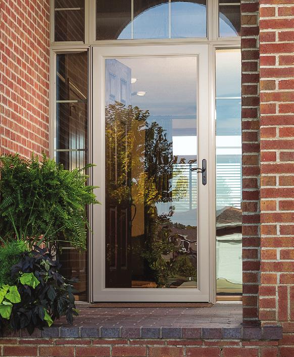 Fullview Storm Doors Classic Elegance Elegant Selection Premium Aluminum frame: 15/8" thick, maintenance-free finish Smooth overlapping frame seals out weather and conceals hinges and gaps Dual