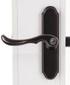 Secure Lock handles with built-in inside lock Two adjustable-speed closers in Bottom expander adjusts to fit uneven sills REVERSA-HINGE for right or left mounts Lifestyle Solid