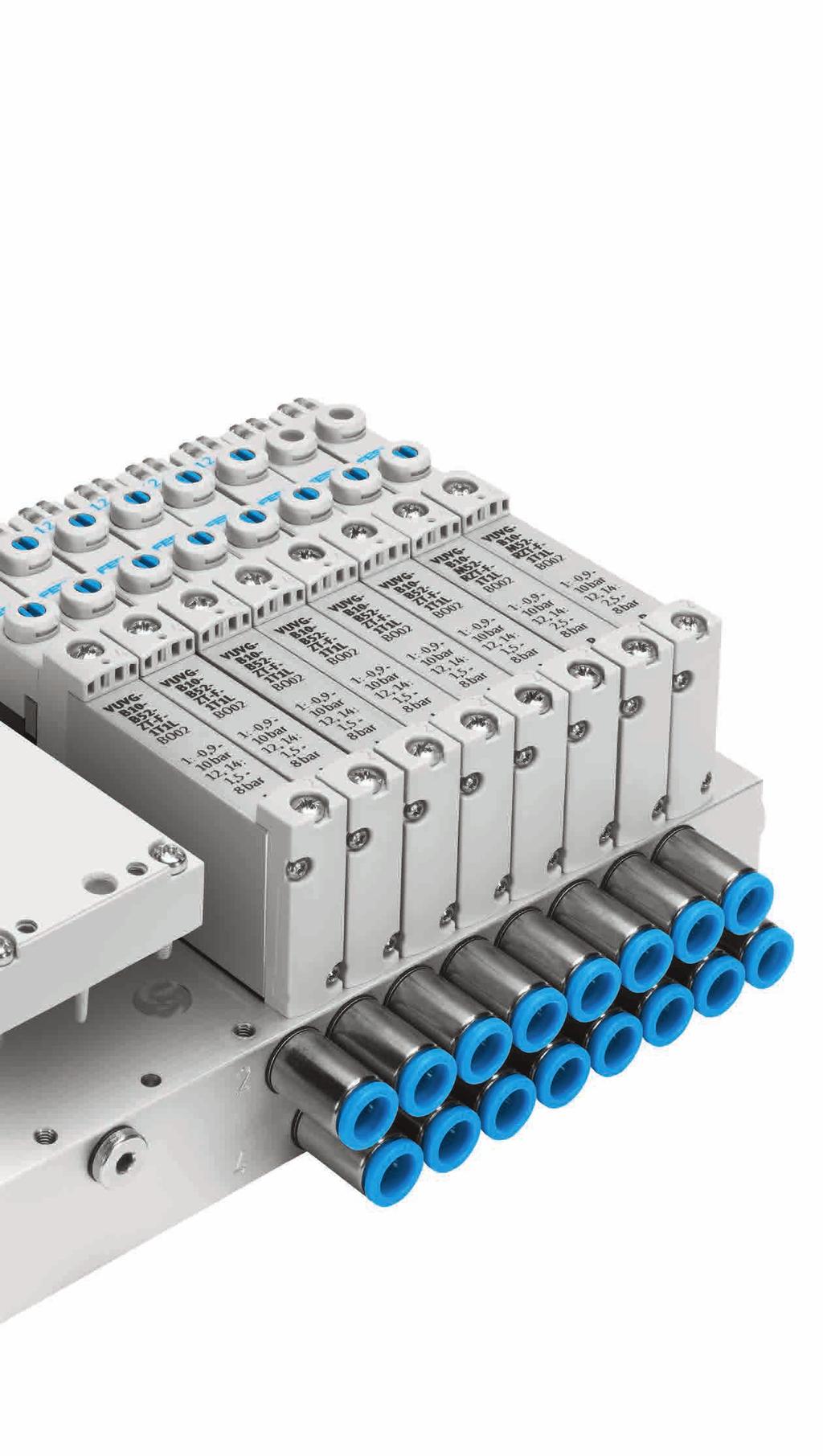 Highlights Halve your costs! Save storage, ordering and hardware costs: simply swap the fieldbus on the same valve terminal combination. Fieldbus-specific basic diagnostics, e.g. undervoltage, short circuit, etc.