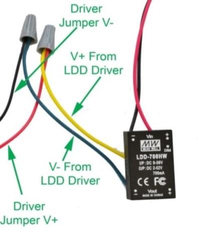 The LDD-1000HW drivers will connect to the Blue and White channels ONLY, and the LDD-700HW drivers will be used on the UV and Color channels due to the current limitations of each channel.