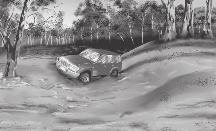 2. ASSESS THE SITUATION Are you bogged? Has your vehicle lost traction? Consider this fi rst: S. Melville 2006 1. Which wheels have lost traction? 2. What can you use as anchor points and where are they?