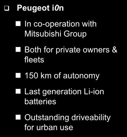 Peugeot s Electric Vehicle Offer : i0n by the end of 2010
