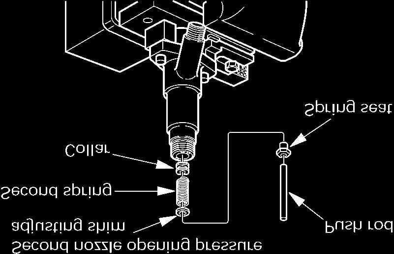 6C - 22 ENGINE FUEL Second nozzle opening pressure adjustment If the second nozzle opening pressure is not as specified, disassemble the nozzle from the nozzle holder and