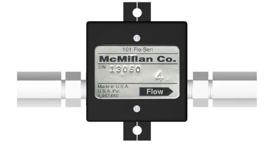 The flow direction for the FLO-SENSORS or FLO-METERS is clearly marked on the label. Do not reverse the flow direction or the unit will not function correctly.