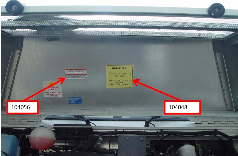 Precautions, Requirements, Procedures 8.12 Underhood Decals This section only pertains to stripped chassis which do not have a hood when delivered to the SUB builder.