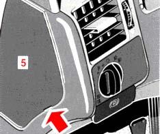 1 Main fuse box in engine compartment To gain access to the main fuse box (1), release clamp (arrow), lift the fuse box