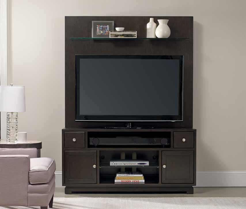 CONSOLES & HUTCHES accommodating up to 55 (140 cm) televisions With its pleasing symmetrical design, our console and hutch makes the perfect focal point for your family room and accommodates up to a
