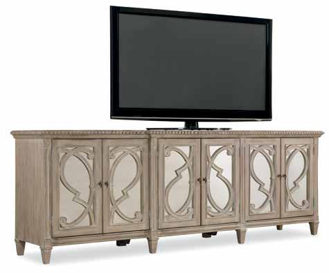 tv ready accents 5123-85001 Two Door Console Poplar & Hardwood Solids, Cherry Veneers Two doors with one tray drawer and one adjustable shelf behind each; ventilated