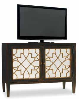 tv ready accents MÉLANGE Hardwood Solids & Antique Mirror 638-85032 Villa Blanca Chest Antique mirror on doors; two doors with one