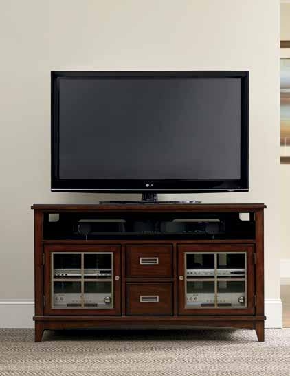 CONSOLES accommodating up to 55 (140 cm) televisions From rustic pine to elegant cherry, your 55 or larger flatscreen TV will find a stylish home on one of our functional consoles.