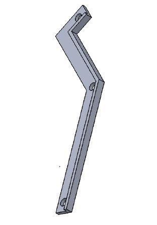 At the two ends of the angular links, holes of 10 mm diameter are provided. One for pivoting gripper and the other for pivoting one end of straight link.