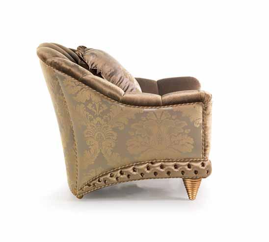 SHANGHAY Divano / Sofa: 3 posti / 3 seats cm. 240 x 110 x h. 92 art. 2157/2 damasco / damask art. 2090/715 velluto / velvet art.
