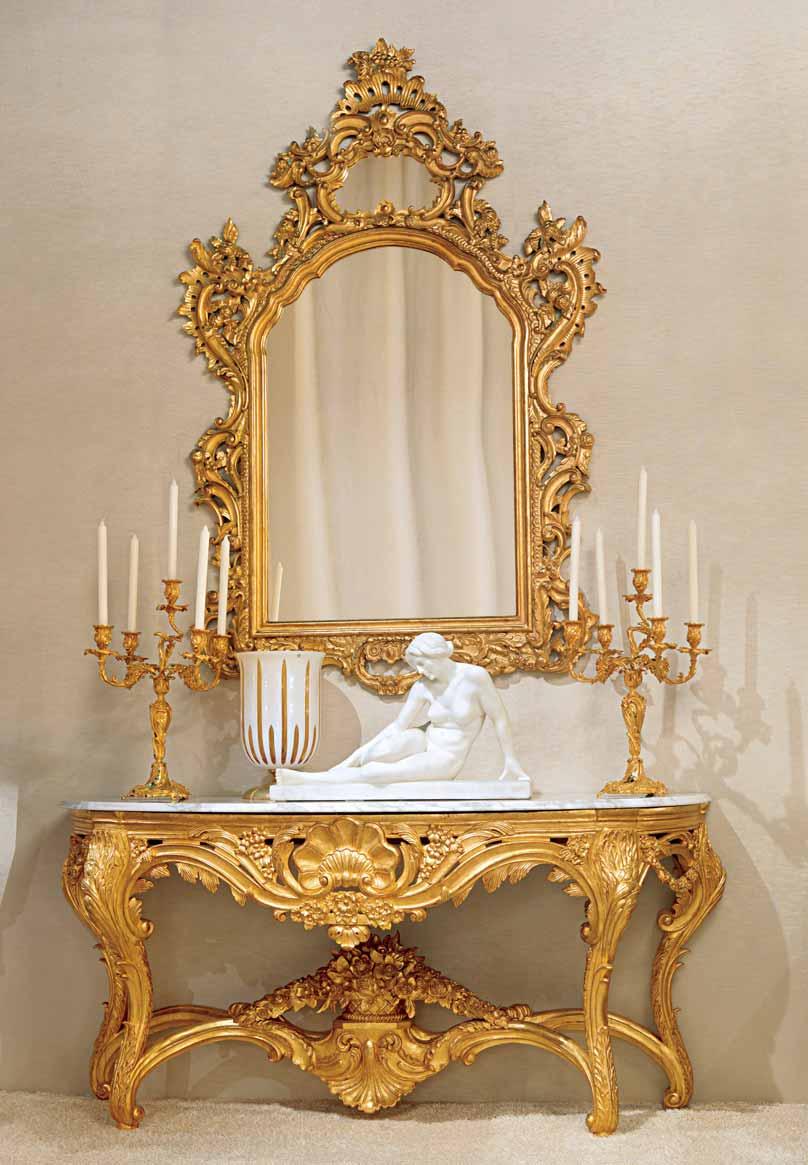 81 Marmo / Marble: bianco statuario MR02 oro antico / antique gold CO02 T48 Specchiera / Mirror: cm. 120 x h.
