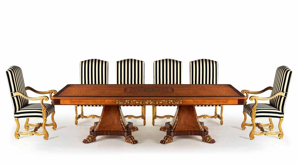 W005/RECTANGULAR TABLE - WOOD TOP W005/RECTANGULAR TABLE - WOOD TOP Tavolo da pranzo intarsiato / Inlaid dining table: cm. 300 x 125 x h.