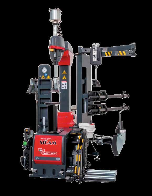 Faster and easier locking process with less efforts Turning pedal Wheel rotation control Proportional control of turntable speed/force Scope of delivery Machine offered with a full complete scope of