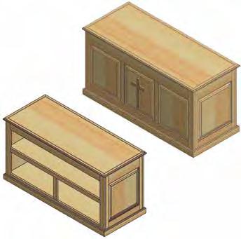 Produced with solid oak and oak veneer Built-in shelves provide plenty of storage for supplies Engraved or embossed symbols or text optional Customize to match your existing furniture