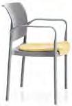 Polypropylene seat and backrest with dimpled texture Optional field replaceable, upholstered seat and back pads; pad seat only or both seat