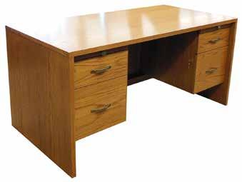 DESKS Auburn Double Pedestal Desks 3 sizes available with box/file pedestals Desks 66 wide or larger feature legal-width drawers while smaller desks feature letter-width drawers Optional drawer or