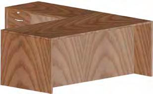 Auburn Single Pedestal Desks 2 sizes available with box/file pedestals on both desk (legal-width) and return (letter-width) Optional drawer or keyboard arm Auburn Specialty Desks Executive U Desk