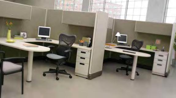 Space planning and design service provided Similar to and has connectivity to Herman Miller Action Office Systems Series 1 or Series 2* Panels feature powder-coat painted frames with matching top
