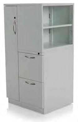 Vini Wardrobe Tower 48 or 64 heights Full-height locking area for personal items like coats Lockable pedestal-like storage module available in file/file or box/box/file configurations Small footprint