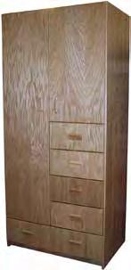 25 thick masonite bottoms Casters standard for mobility on the combination wardrobe/chest and optional on the wardrobe with two drawers Description Model Size Wardrobe, 2 Drawers Wardrobe,