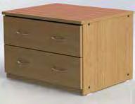 Laminate desktop with 3/16 oak edgebanding Red oak veneer construction Solid oak desk legs Pedestal desk features two box drawers, a divided file drawer, and a center pencil drawer; choose integrated