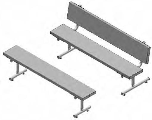 Park Benches SPE2258 Aluminum Benches Virtually maintenance free and easy to clean, Aluminum Benches are a great choice for dugouts, playgrounds and other outdoor seating needs.