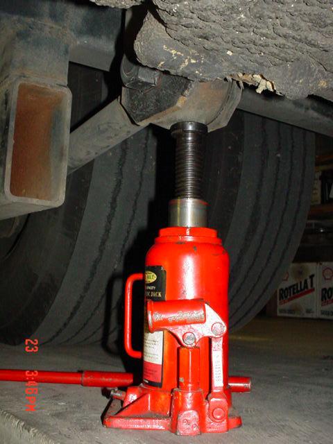 This is the front of the drive axle radius rod, and it is NOT on