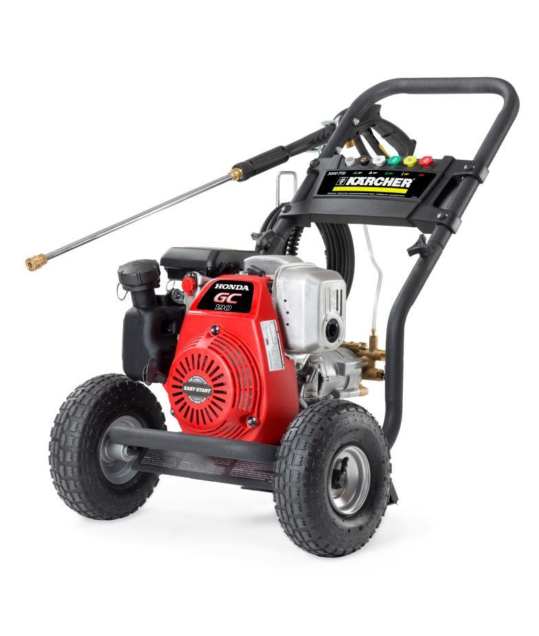 G 3050 OHC PRO SERIES GAS PRESSURE WASHER Powered by Honda Reliable axial direct-drive pump