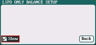 Balance Feature Select Program Balance Only to enter Balance Only setup interface, after setting click" interface.