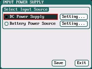 Power Supply Setup Select SYSTEM MENU Charger Setup Power Supply to enter the setup interface. 406DUO V1.2.