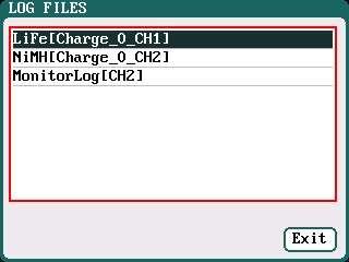 Extra Function Log Files Manage Select SYSTEM MENU Extra Function LOG FILES to enter the manage interface.