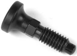 Delrin Knob Steel Hand Retractable Spring Plungers: Non-Locking Material: Body: Steel Plunger: Case Hardened Steel Knob: Delrin (Black) Non-locking design Contoured knob Unified ANSI & metric threads