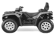 Two-up All-Terrain Vehicle (ATV) 1 A type of ORV that has: Four wheels Steering handlebars A seat that is straddled by the driver A passenger seat directly behind