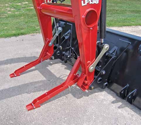 even material flow into and out of bucket Available in black or painted to match most tractor brands Mid-attaching loader boom