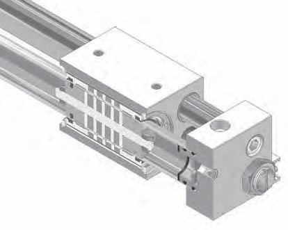 - Guided Version - Guided Version The magnetic rodless cylinder is a pneumatic cylinder featuring a mobile piston with annular magnets.