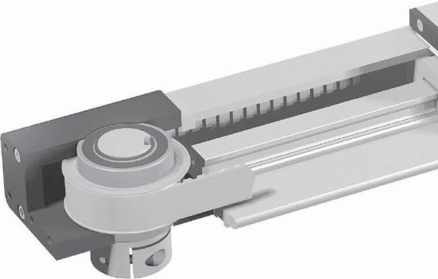 mountings Complete motor and control packages Optional integrated planetary gearbox Special options on request Threaded mounting holes Integrated planetary gearbox (option) Hardened steel track with