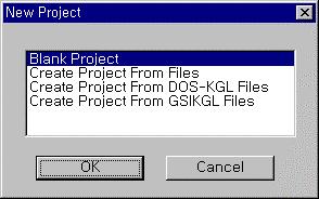 Select Blank Project in the dialog box and click OK button.