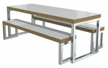 Dadford & Trestan ench Sets cafe & dining Dadford fully welded table and bench set Fully welded frame with 40mm thick table and bench tops. Quality Epoxy Powder Coating in Silver, lack or.