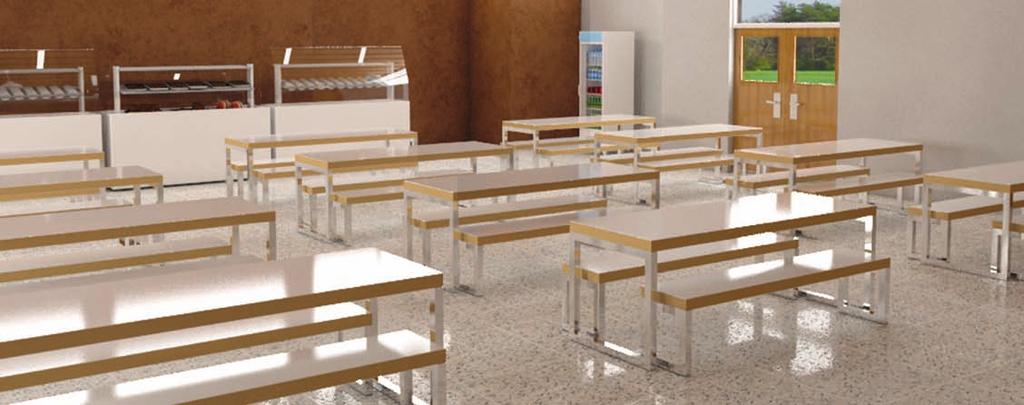 (2000mm x 400mm) 640 Trestan table and bench set ith clean line design that will liven up any dining area. High-capacity seating because of its sturdy benches.