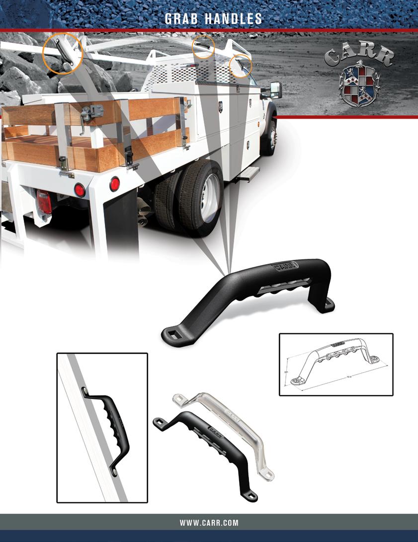 GRAB HANDLES - Easy bolt-on installation - Cast from alloyed aluminum - Powder coated