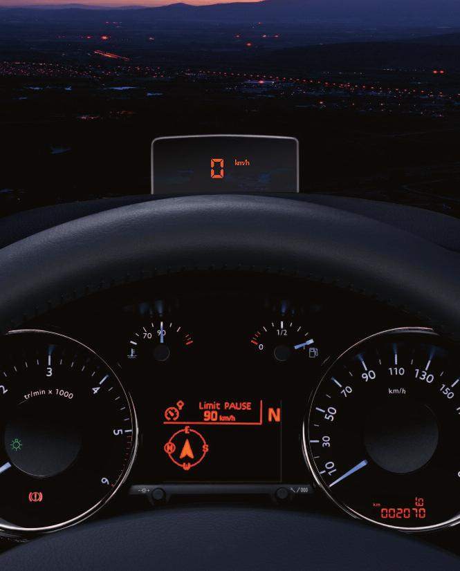 Innovation and security The Head-Up Display* projects essential driver information onto a retractable screen located on the fascia in front of the driver.