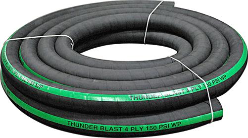 MISCELLANEOUS HOSE Thunderblast / 4ply Sandblast Hose Black high abrasion resistant, static conductive natural rubber tube with